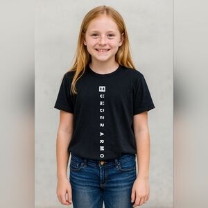 Under Armour black short sleeve tee with gathered back detail, size YXL